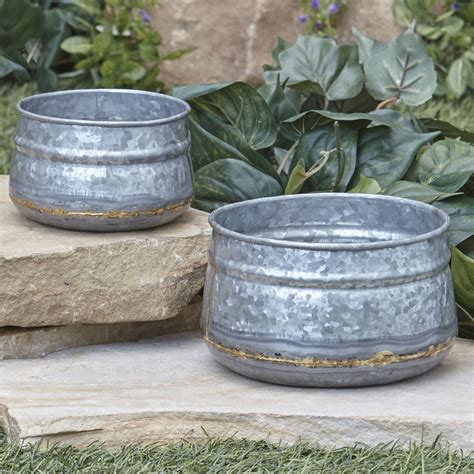 galvanized metal planter containers